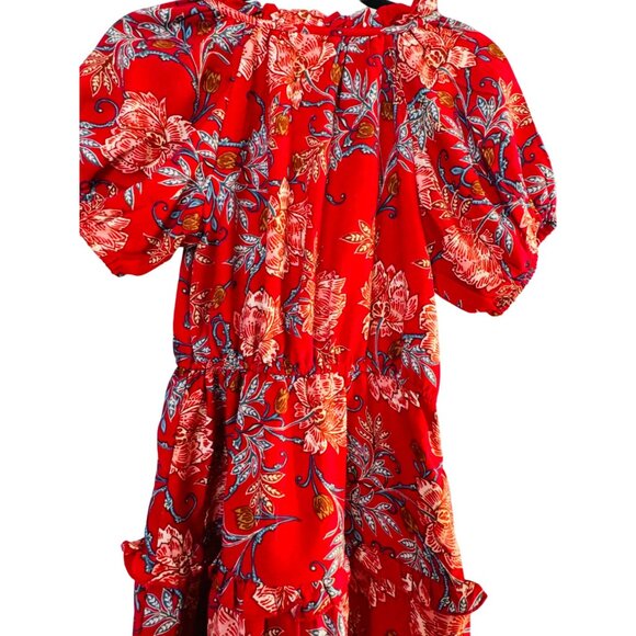 NWT XS Band Of The Free Connie Garnet Mini Red Floral Bohemian Dress - Picture 12 of 16